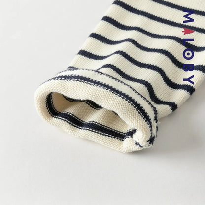 Robe pull style marin enfant fille -marine