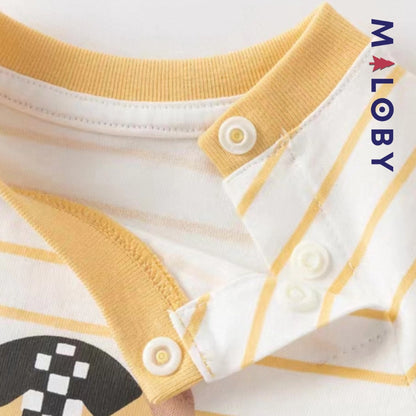 Combinaison rayé motif fantaisie Bébé garçon -Jaune