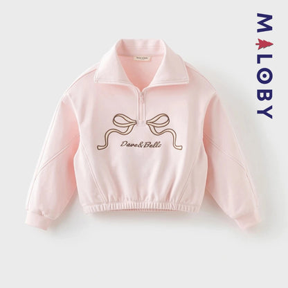 Ensemble Sweat +jupe plissée en molleton enfant fille- rose