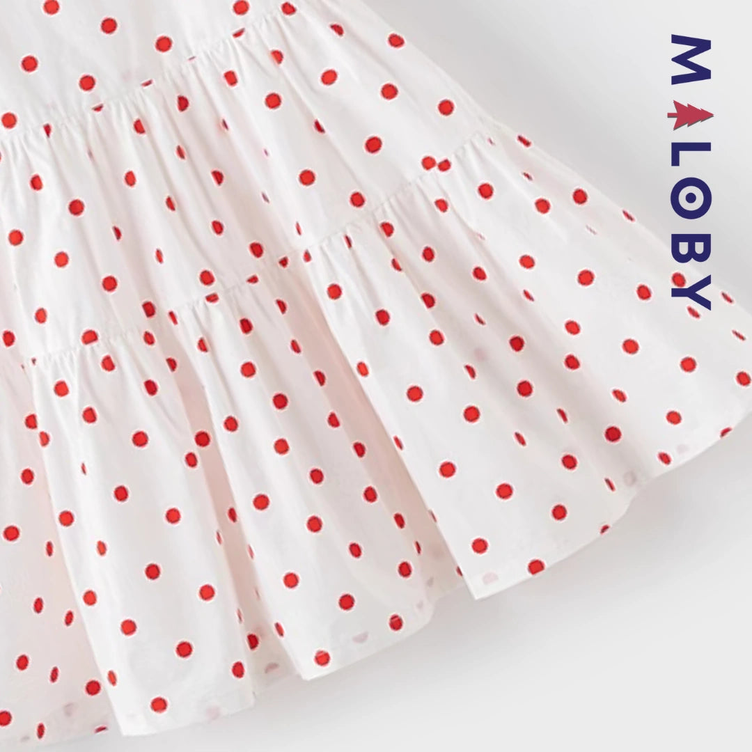 Robe à poids enfant fille -blanc/rouge -robes et ensembles pour filles, bébés et garcons - MALOBY