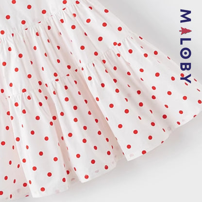 Robe à poids enfant fille -blanc/rouge -robes et ensembles pour filles, bébés et garcons - MALOBY