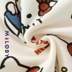 Ensemble sweat + pantalon enfant fille - motifs dessins animés -robes et ensembles pour filles, bébés et garcons - MALOBY