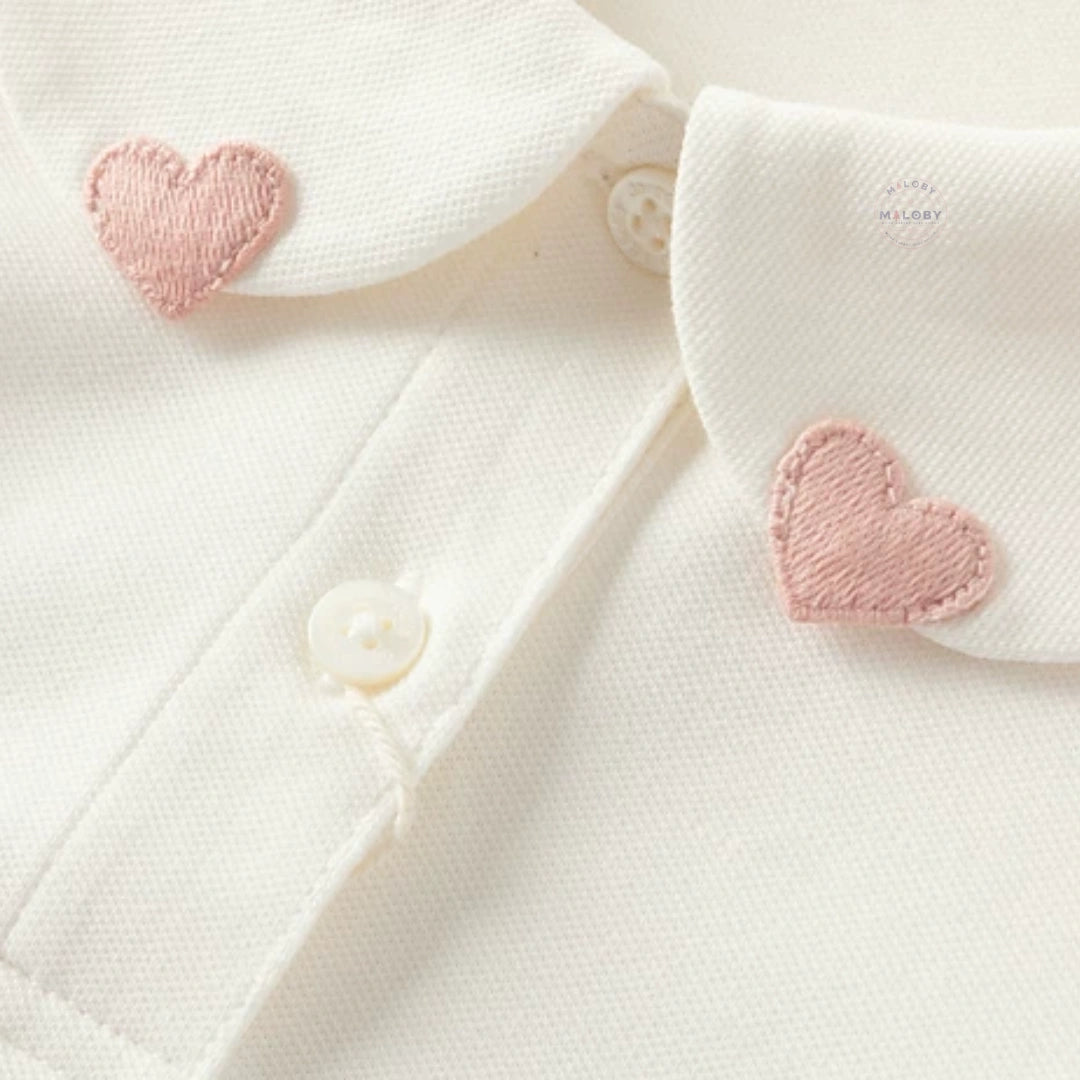 Blouse Minnie style polo enfant fille beige, vêtement enfant maroc - MALOBY