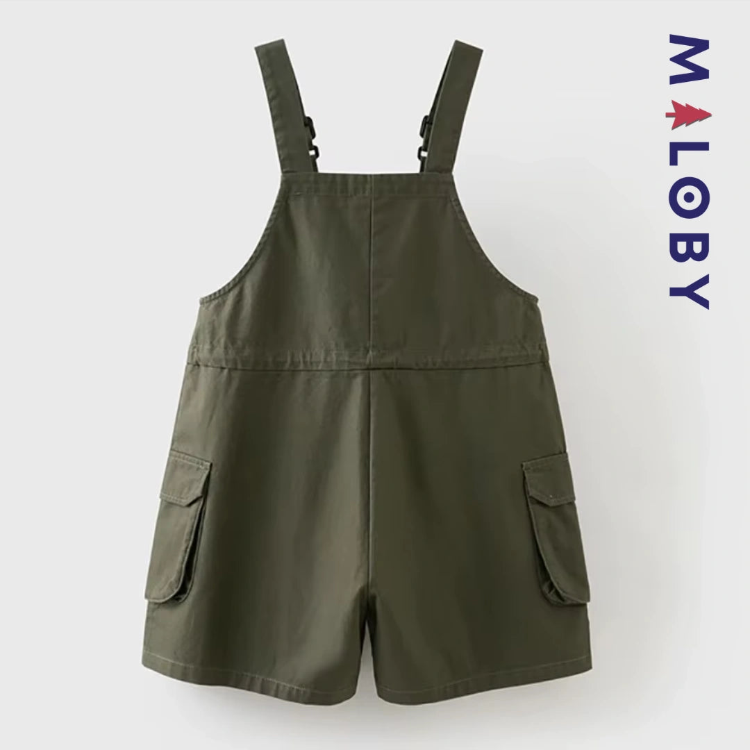 Ensemble Chaussettes +Salopette Short Cargo Enfant fille -Kaki