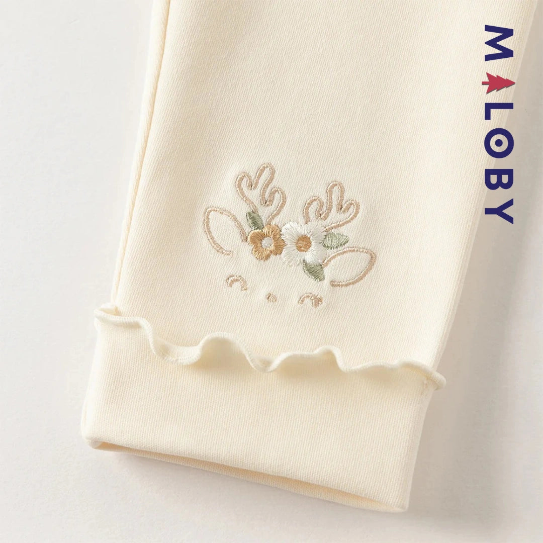 Legging à base brodée enfant fille - beige -robes et ensembles pour filles, bébés et garcons - MALOBY