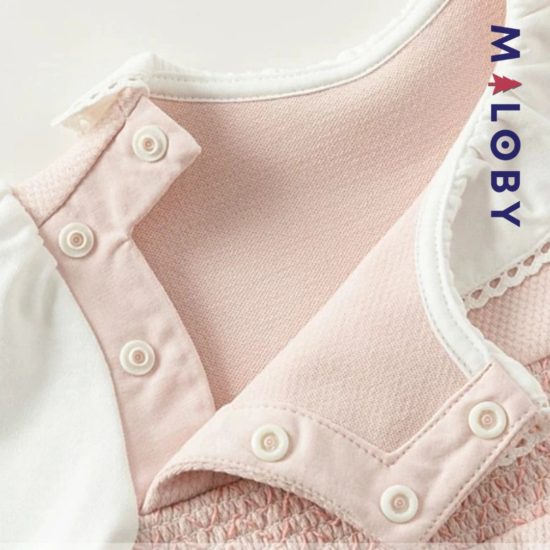 Combinaison longue effet 2 en 1 enfant fille -rose -robes et ensembles pour filles, bébés et garcons - MALOBY