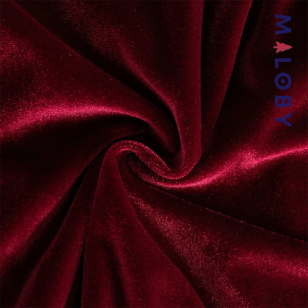 Robe en velours unie enfant fille - bordeaux