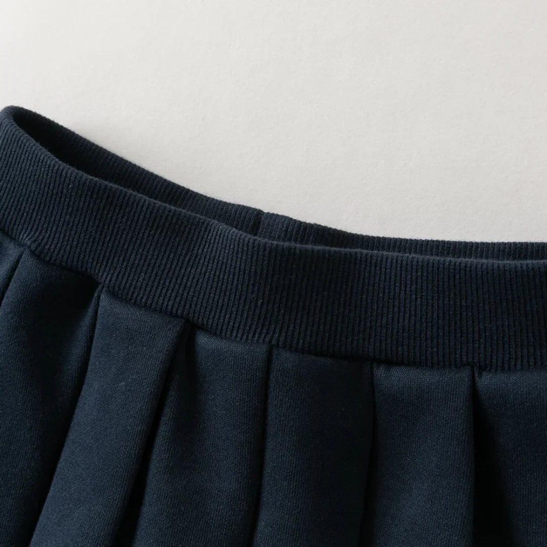 Ensemble Style Marin – Veste Zippée et Jupe Plissée enfant fille -Marine