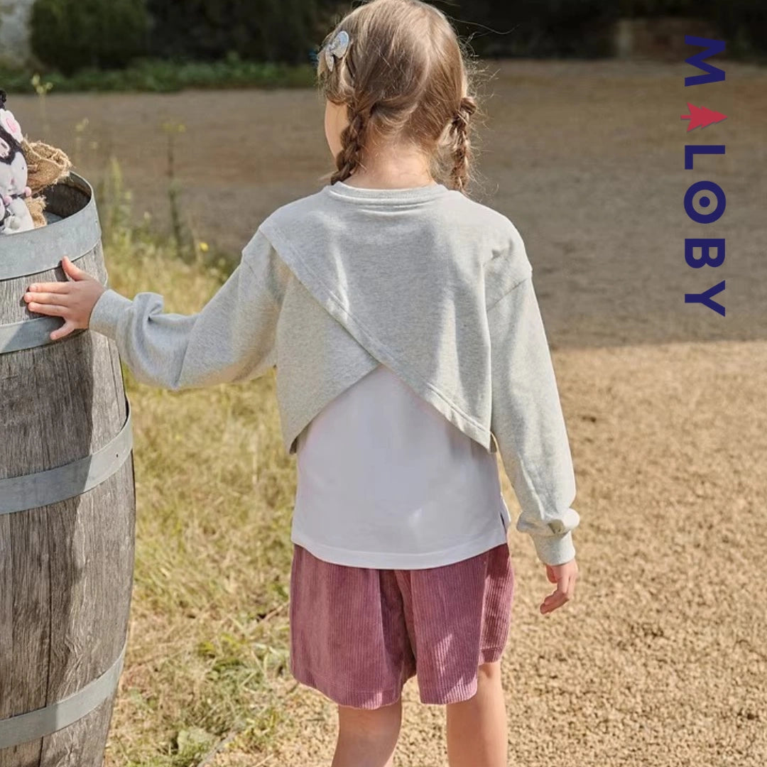 Sweat-shirt Kuromi effet 2 en 1 enfant fille -Gris -robes et ensembles pour filles, bébés et garcons - MALOBY