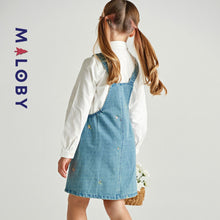 Charger l&#39;image dans la galerie, Robe salopette en denim enfant fille- Bleu -robes et ensembles pour filles, bébés et garcons - MALOBY
