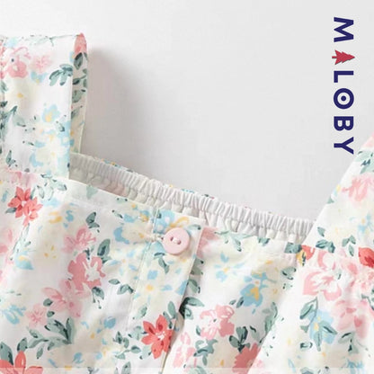 Robe fleurie manches courtes enfant fille- Floral