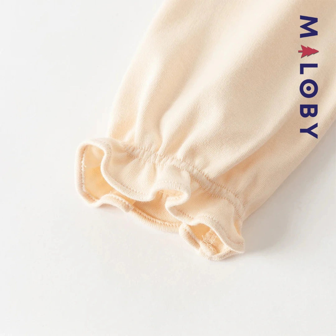 Robe bi-matière effet 2 en 1 enfant fille- marron