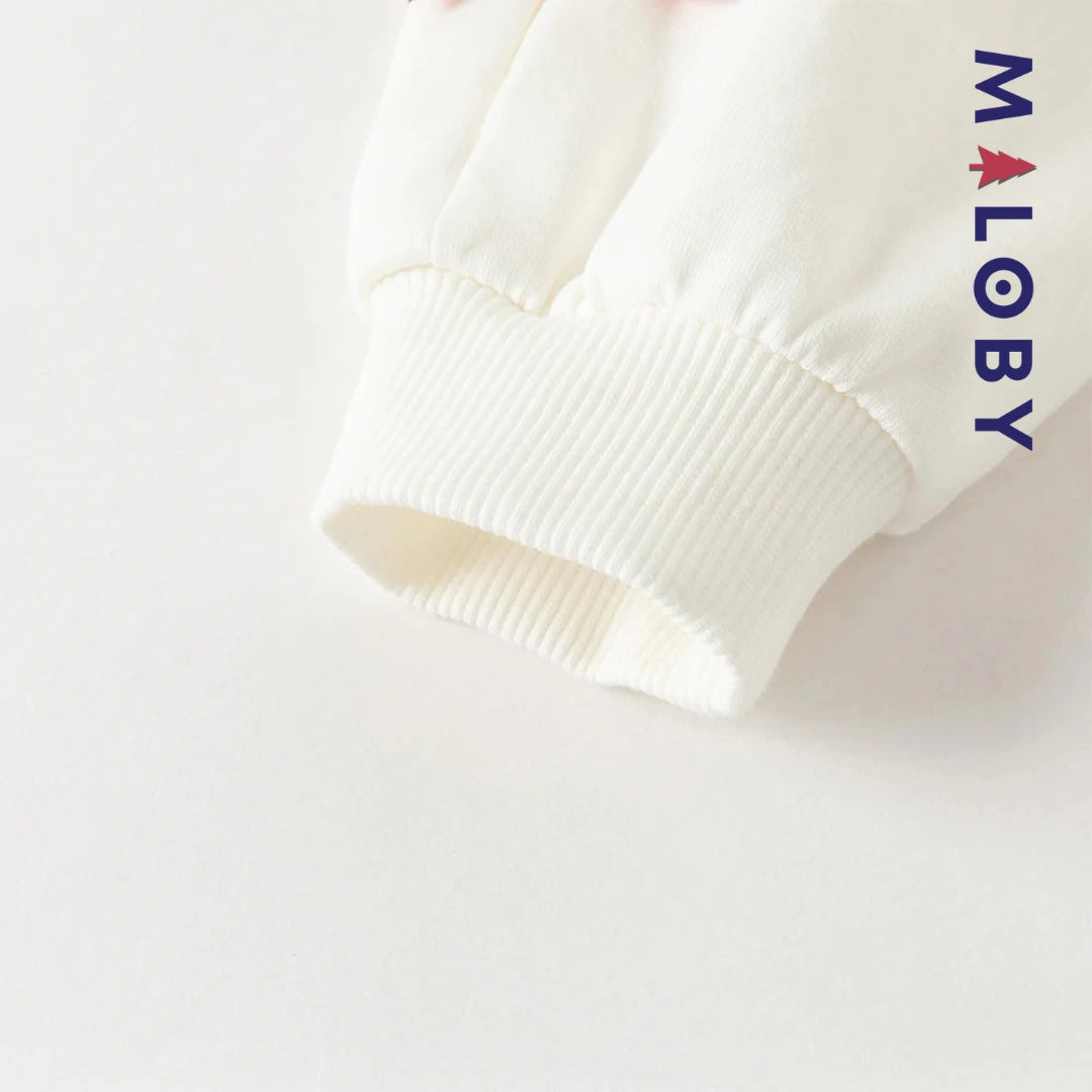 T-shirt à nœud manches longues enfant fille -Blanc -robes et ensembles pour filles, bébés et garcons - MALOBY