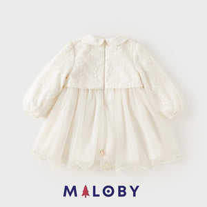 Robe princesse en dentelle + Bandeau - Beige -robes et ensembles pour filles, bébés et garcons - MALOBY