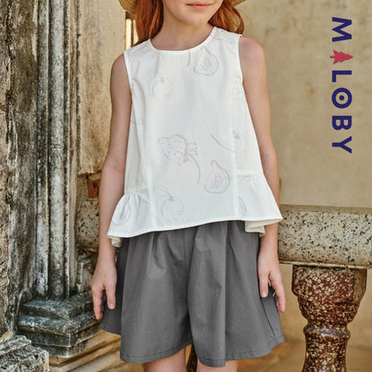 Ensemble 2 pièces Élégance Nature enfant fille -Blanc/gris