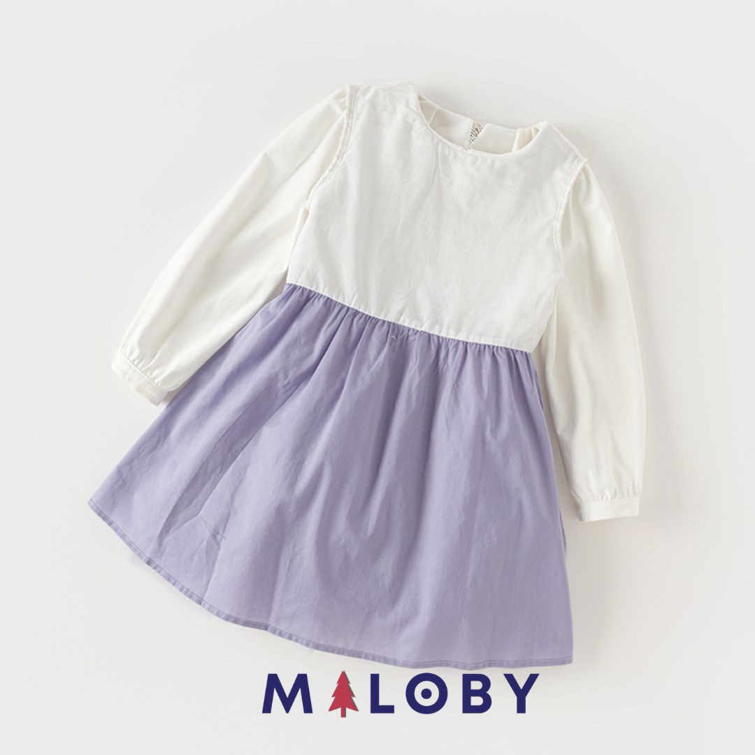 Robe de cérémonie à volants enfant fille-violet -robes et ensembles pour filles, bébés et garcons - MALOBY