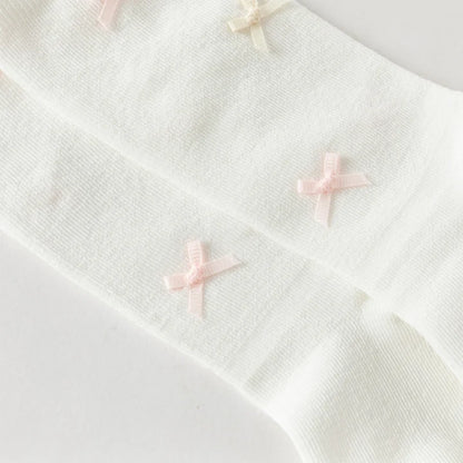Chaussettes mi- mollet en maille enfant fille -Blanc
