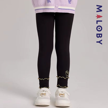 Leggings pantalon antibactérien et anti-acariens enfant fille -Noir