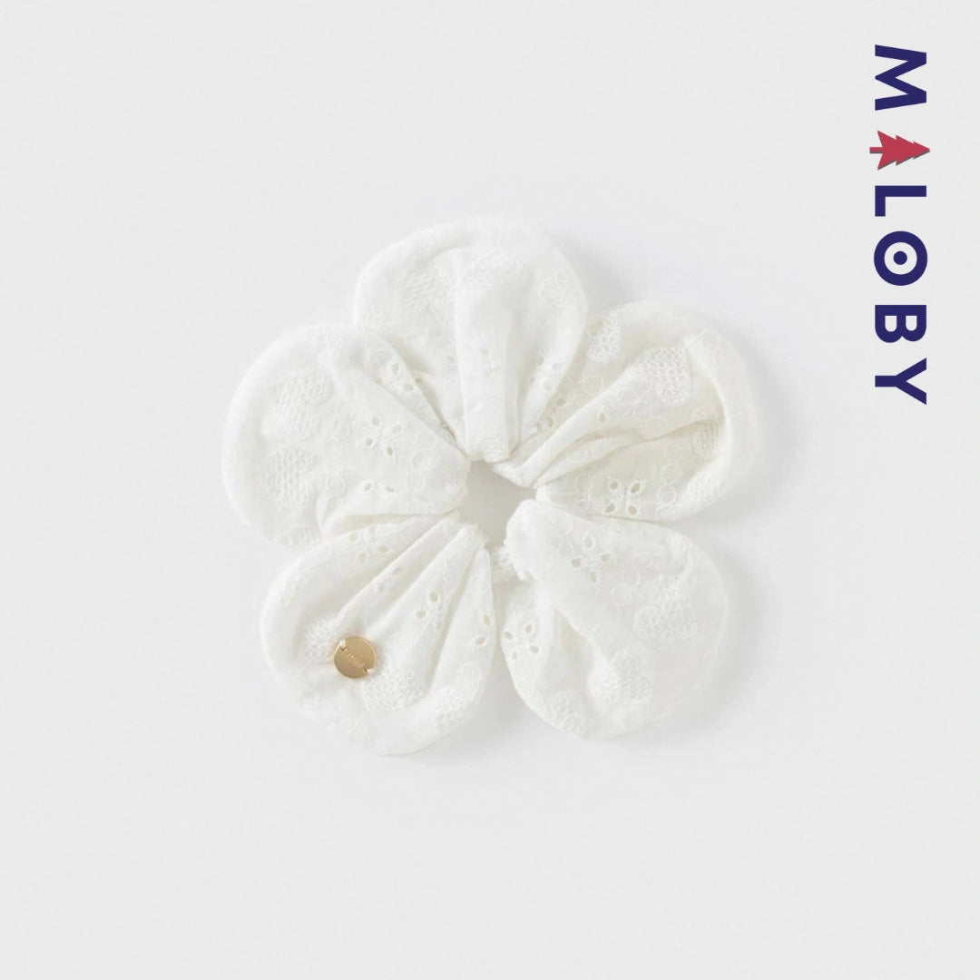 Lot de 2 chouchous enfant fille - Rose/Blanc