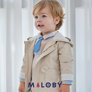 Veste à capuche manches longues enfant Garçon - beige -robes et ensembles pour filles, bébés et garcons - MALOBY