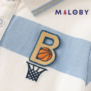 Ensemble sport polo + short- enfant Garçon- Bleu/Blanc -robes et ensembles pour filles, bébés et garcons - MALOBY