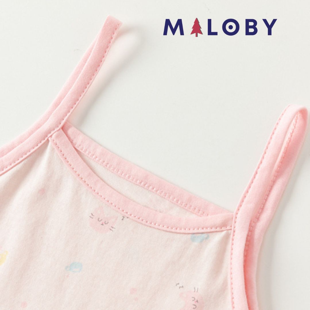 Lot de 2 débardeurs en coton - Rose/Bleu -robes et ensembles pour filles, bébés et garcons - MALOBY