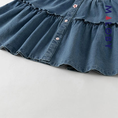 Robe en Jean manches longues enfant fille - bleu denim