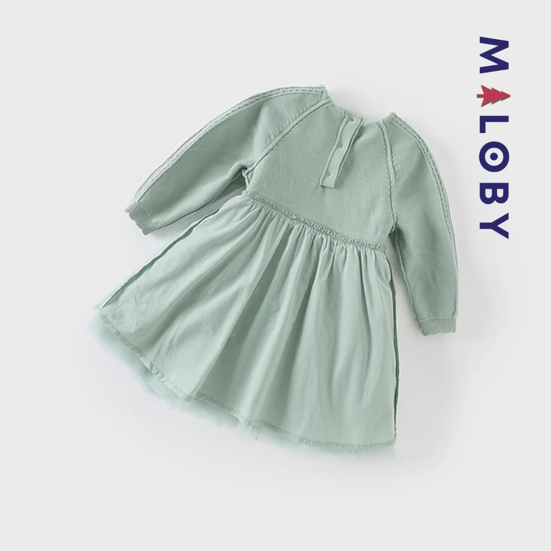 Robe cérémonie enfant fille - vert -robes et ensembles pour filles, bébés et garcons - MALOBY