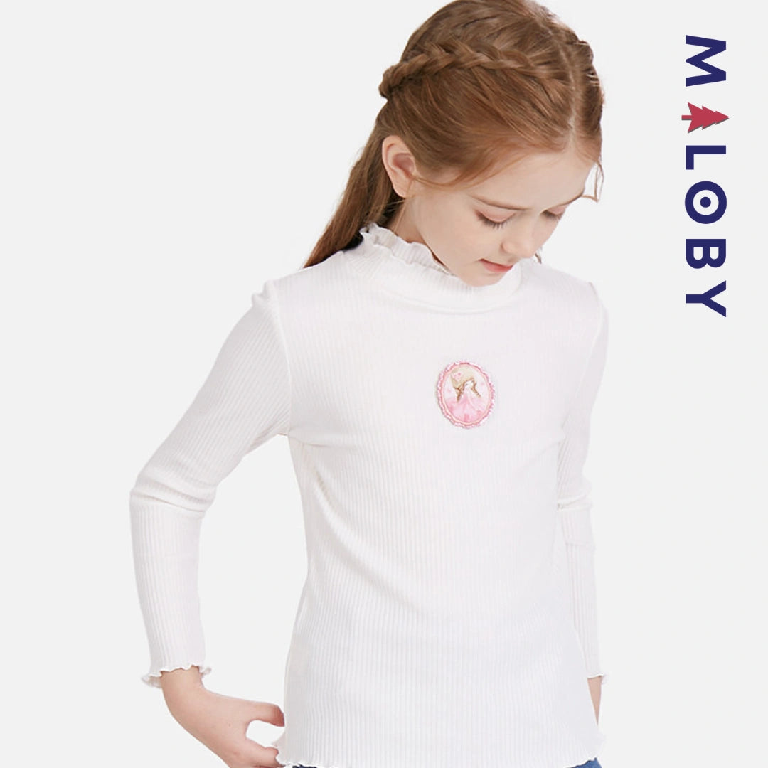 Pull en maille manches longues enfant fille- Rose/Gris/Blanc