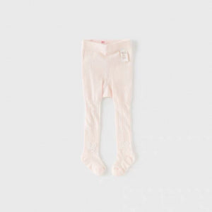 Collants fins motif papillon enfant fille -Blanc/Rose