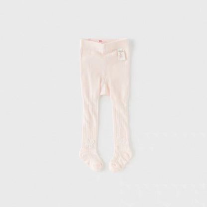 Collants fins motif papillon enfant fille blanc et rose, vêtement enfant maroc - MALOBY