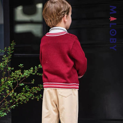Duo chemise à nœud+cardigan enfant garçon -Rouge -robes et ensembles pour filles, bébés et garcons - MALOBY