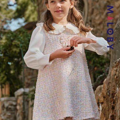 Robe cérémonie à carreaux style chanel enfant fille -Rose -robes et ensembles pour filles, bébés et garcons - MALOBY