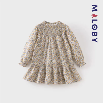 Robe à smocks motifs floral enfant fille -Floral -robes et ensembles pour filles, bébés et garcons - MALOBY