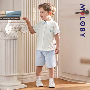 Ensemble habillé 2 pièces en pur coton enfant garçon -Blanc