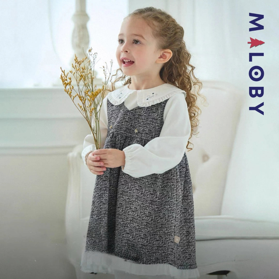 Robe style chanel enfant fille- Marine -robes et ensembles pour filles, bébés et garcons - MALOBY
