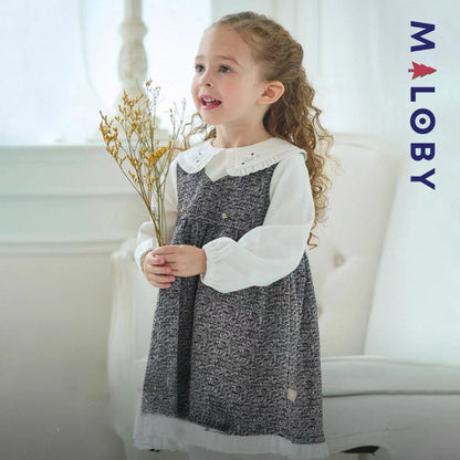 Robe style chanel enfant fille- Marine -robes et ensembles pour filles, bébés et garcons - MALOBY