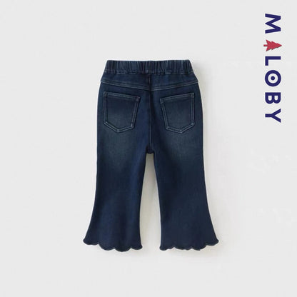 Pantalon évasé brodée enfant fille- bleu -robes et ensembles pour filles, bébés et garcons - MALOBY