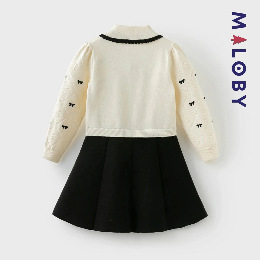 Robe cérémonie en maille enfant fille -Beige -robes et ensembles pour filles, bébés et garcons - MALOBY
