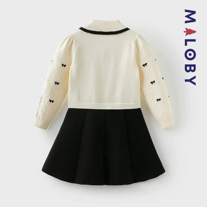 Robe cérémonie en maille enfant fille -Beige -robes et ensembles pour filles, bébés et garcons - MALOBY