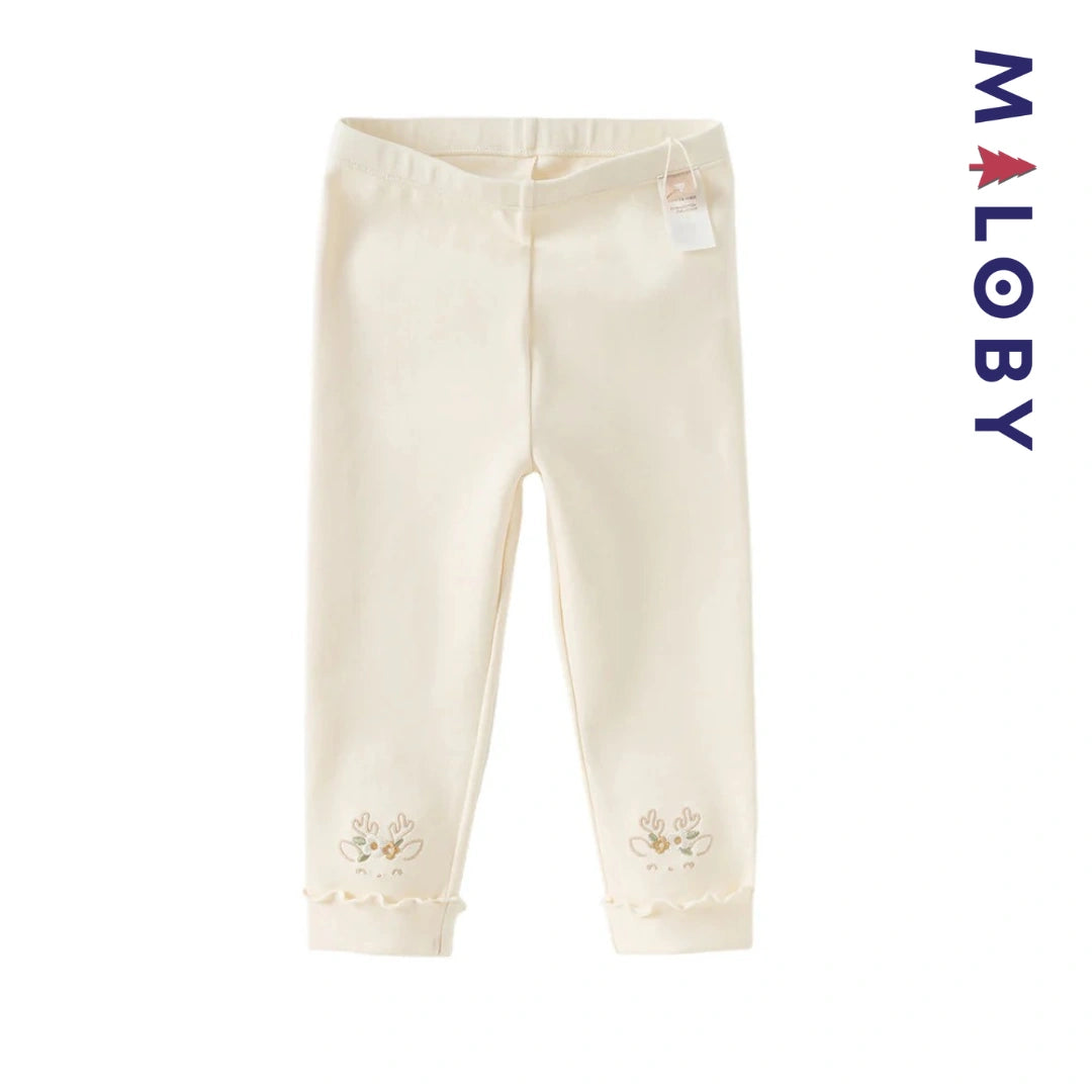 Legging à base brodée enfant fille - beige -robes et ensembles pour filles, bébés et garcons - MALOBY