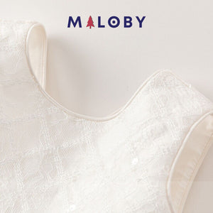 Robe cérémonie bouffante enfant fille-Blanc -robes et ensembles pour filles, bébés et garcons - MALOBY