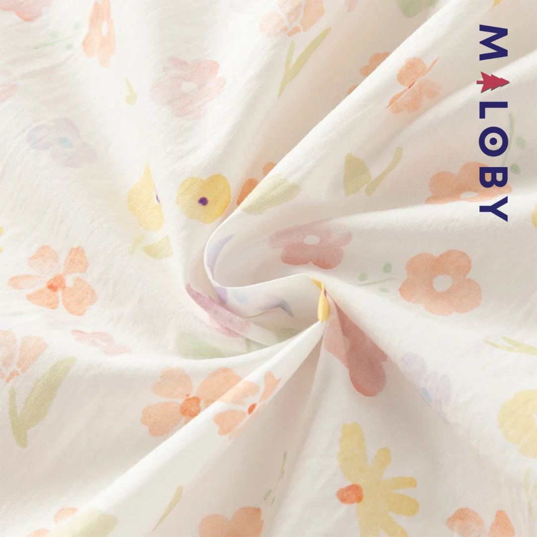 Ensemble fleuri blouse & legging enfant fille- Rose