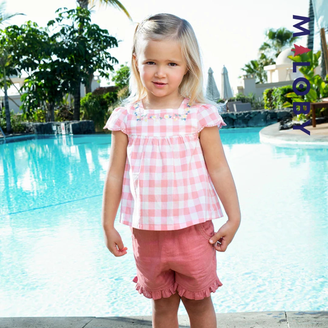 Ensemble  d'été Tunique+Short enfant fille -Carreaux