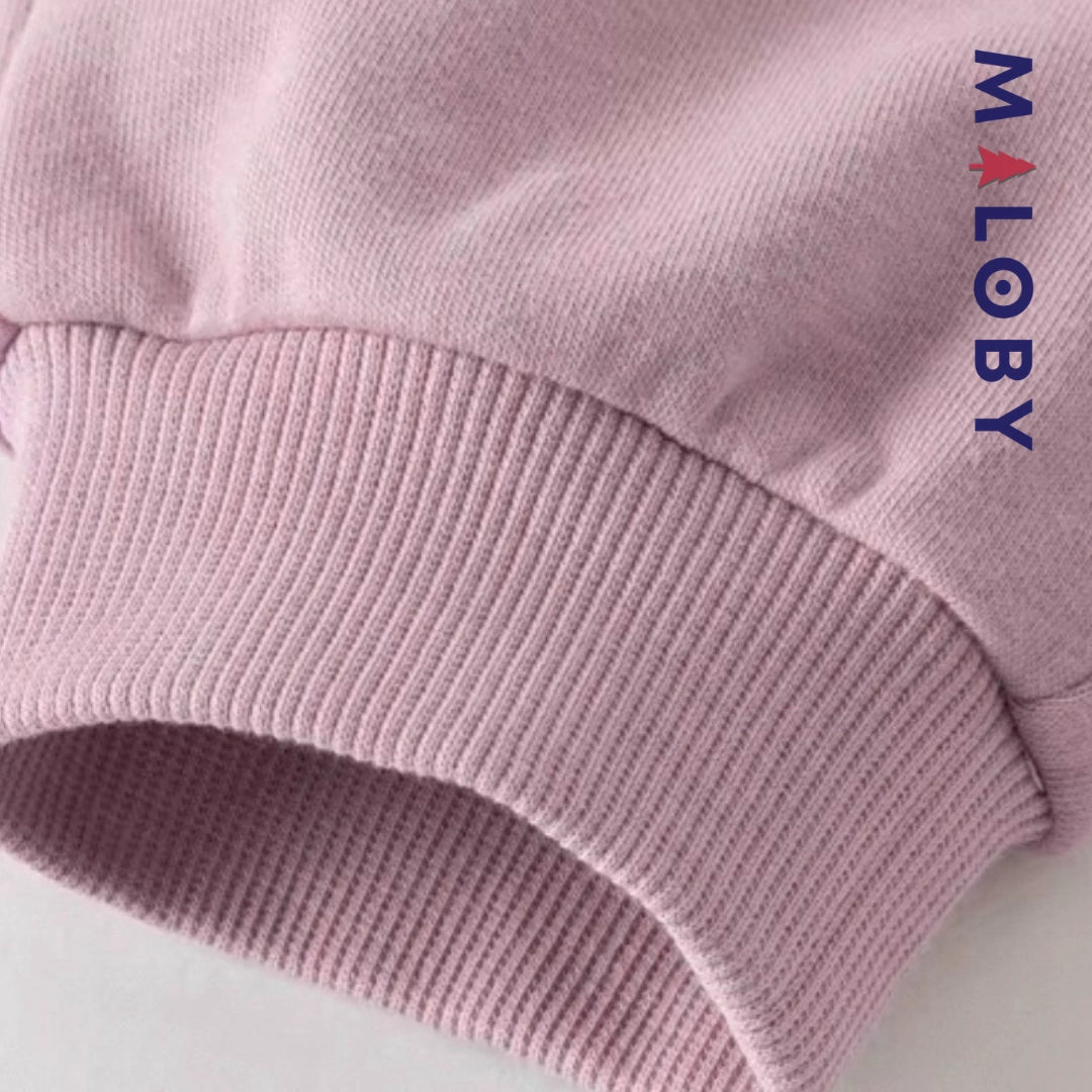 Ensemble jogging 2 pièces motifs fleuris enfant fille- Rose Bonbon -robes et ensembles pour filles, bébés et garcons - MALOBY