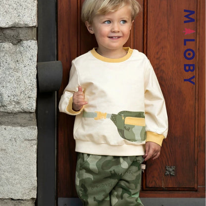 Ensemble 2 pièces sweat + Jogging enfant garçon- vert militaire -robes et ensembles pour filles, bébés et garcons - MALOBY