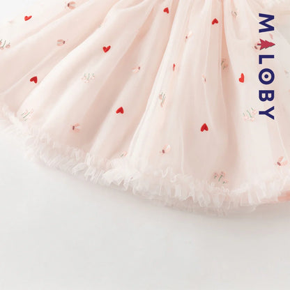 Ensemble Robe+sac pour cérémonie enfant fille- Rose