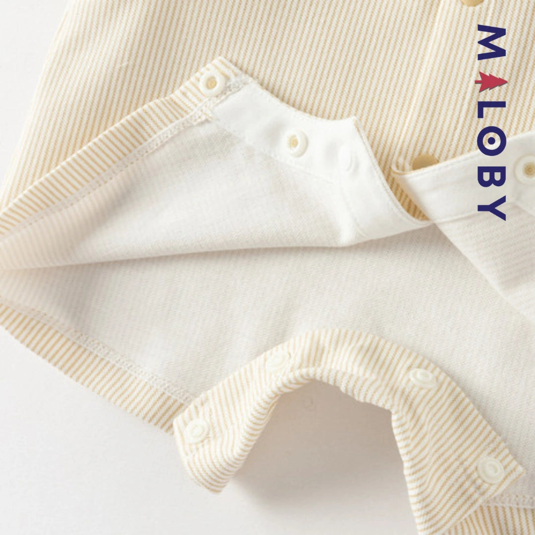 Combinaison été à nœud papillon Bébé garçon- Beige