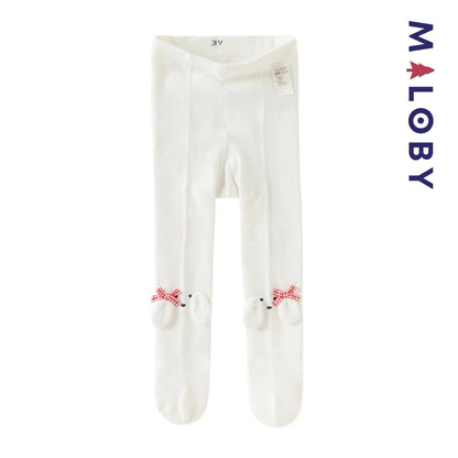 Collant épais design fantaisie enfant fille- beige