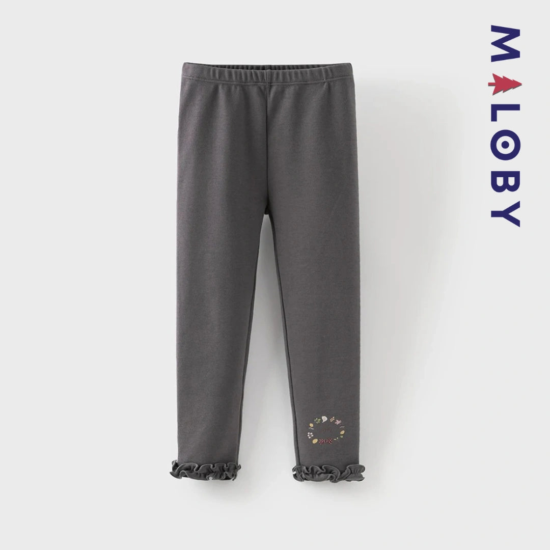 Legging à volants enfant fille - blanc/gris -robes et ensembles pour filles, bébés et garcons - MALOBY